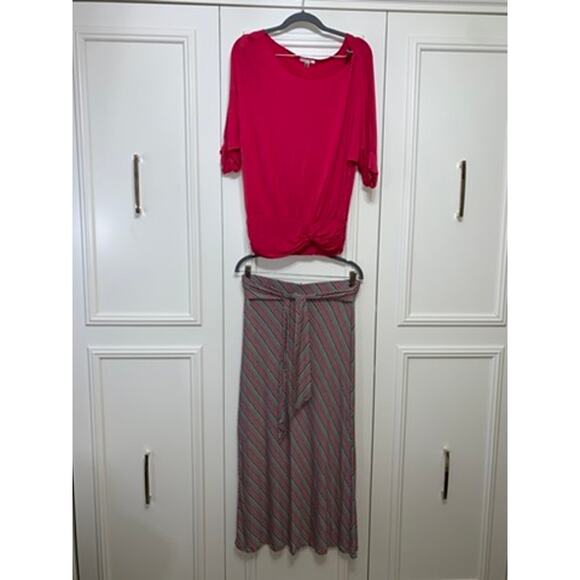 Sophie Max Women's XS Multicolor Striped Skirt & Top Set Casual Outfit - Picture 1 of 14